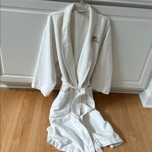 White Microfiber Spa Bathrobe with Embroidered Logo